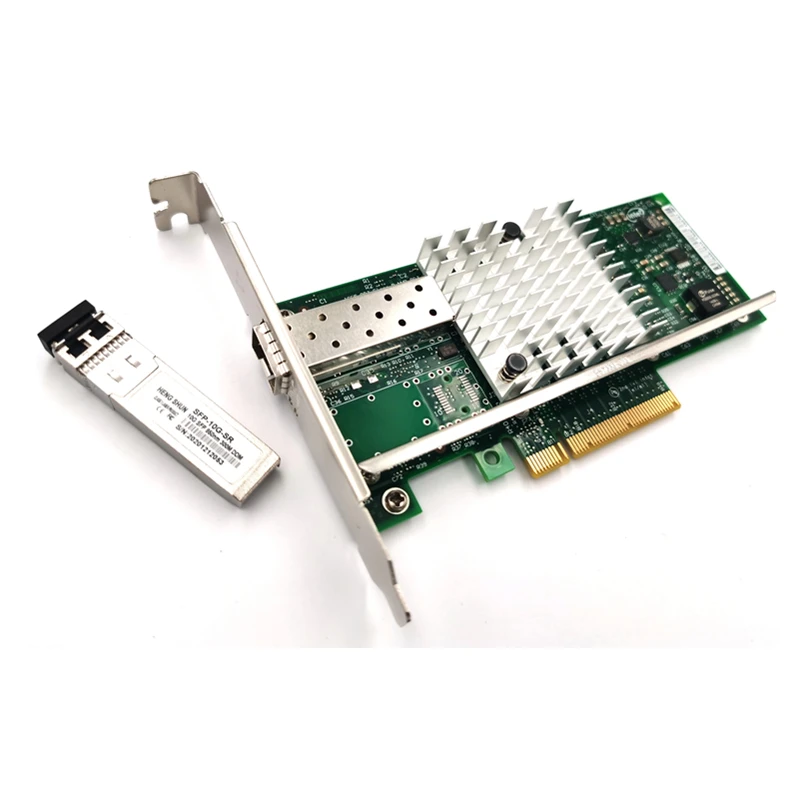 HENGSHUN – adaptateur réseau Ethernet 10GBase PCIE Express x8, puce Intel X520-SR1 EN, Port unique, SFP +, 82599