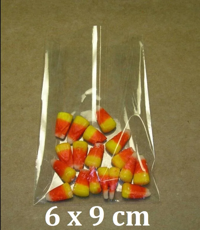 Size 6*9cm Small Transparent Flat Open End Cello Cellophane Clear Poly Bags For Business Card Storage