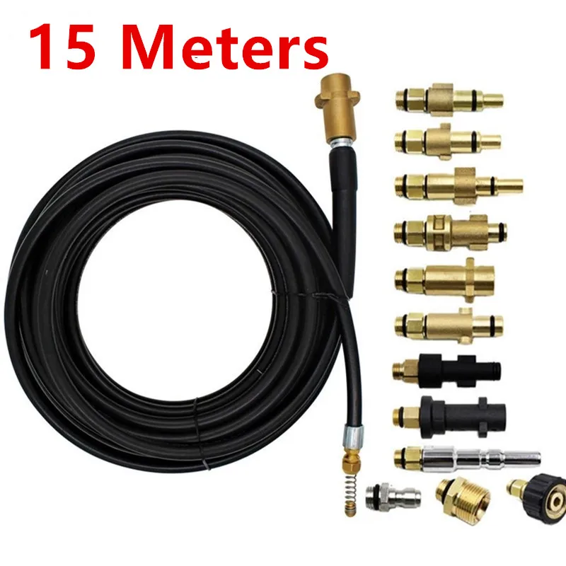 15 Meters Sewer Drain Water Hose Pipe Dredge Cleaner For Karcher Lavor Interskol Huter Nilfisk Stihl Elitech Pressure Washer