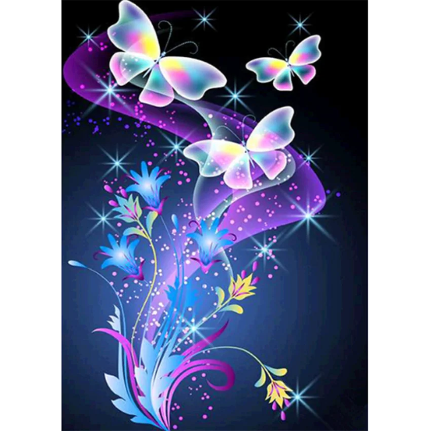 5D Diamond Painting DIY Square Round Diamond Image Butterfly Picture Embroidery Set Landscape Home Decoration Handmade Gif FH883