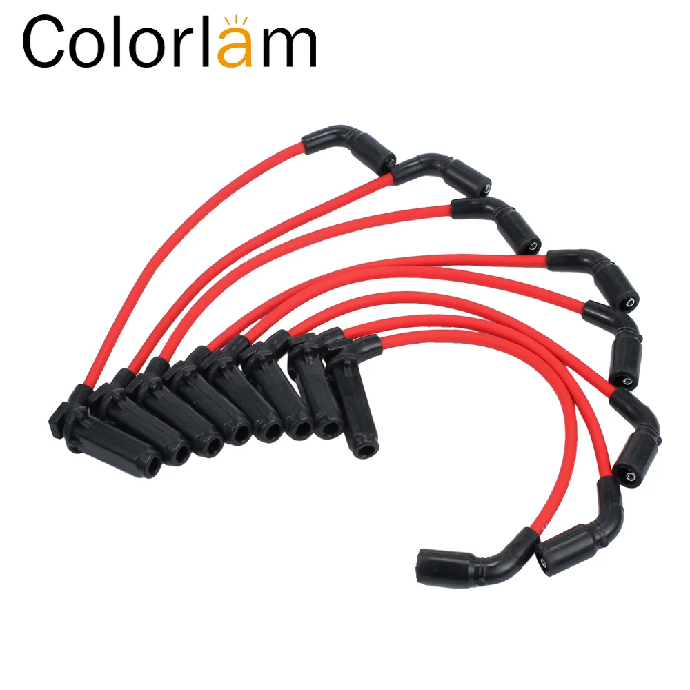 

Colorlam Durable KEVLAR-reinforced Core Spark Plug Wires EMI/RFI Noise-off Wire For CHEVY GMC Cadillac Escalade