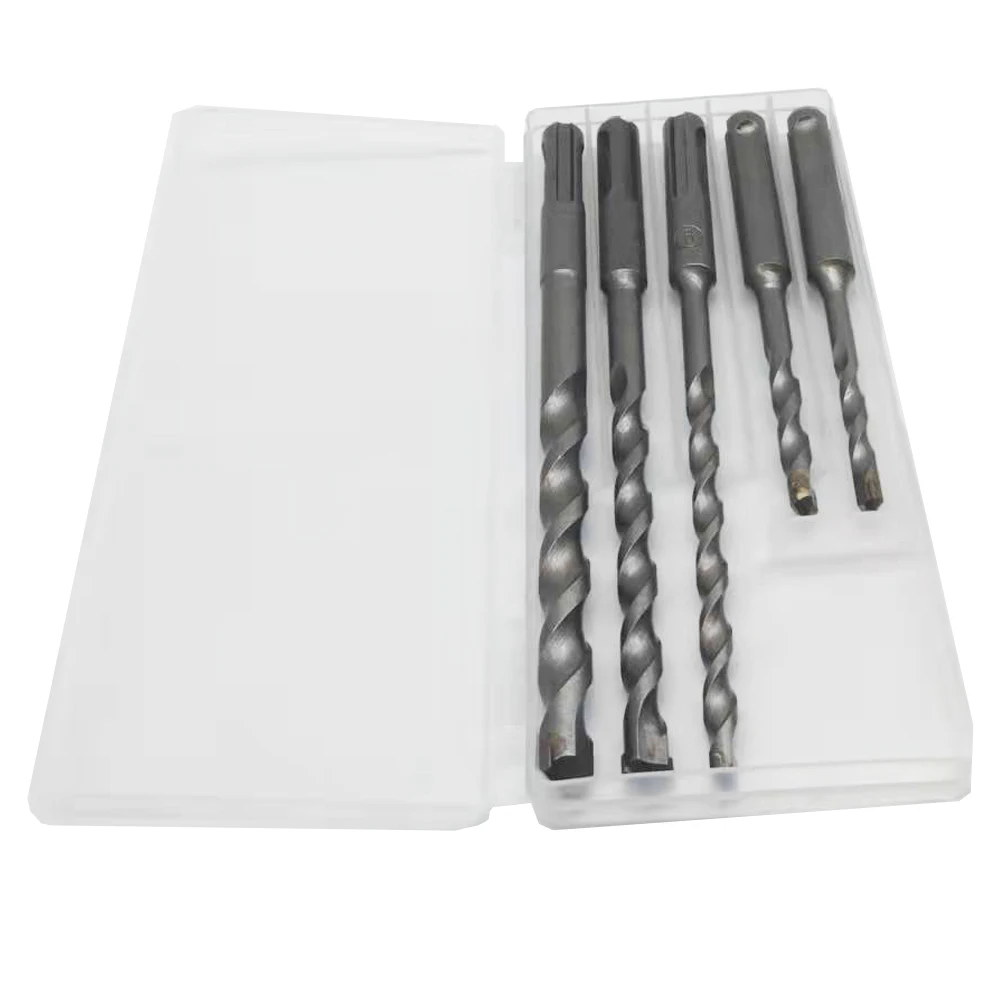 Nuove punte in metallo duro sds-plus da 5 pezzi punte in metallo duro PGM Set di punte per cemento armato, muratura, marmo, mattoni e piastrelle