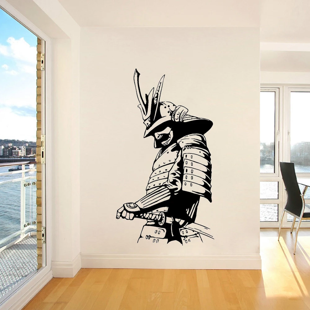 Japanese Samurai Asian Warrior Fighter Sword Wall Stickers Vinyl Home Decor For Living Room Bedroom Decals Removable Murals