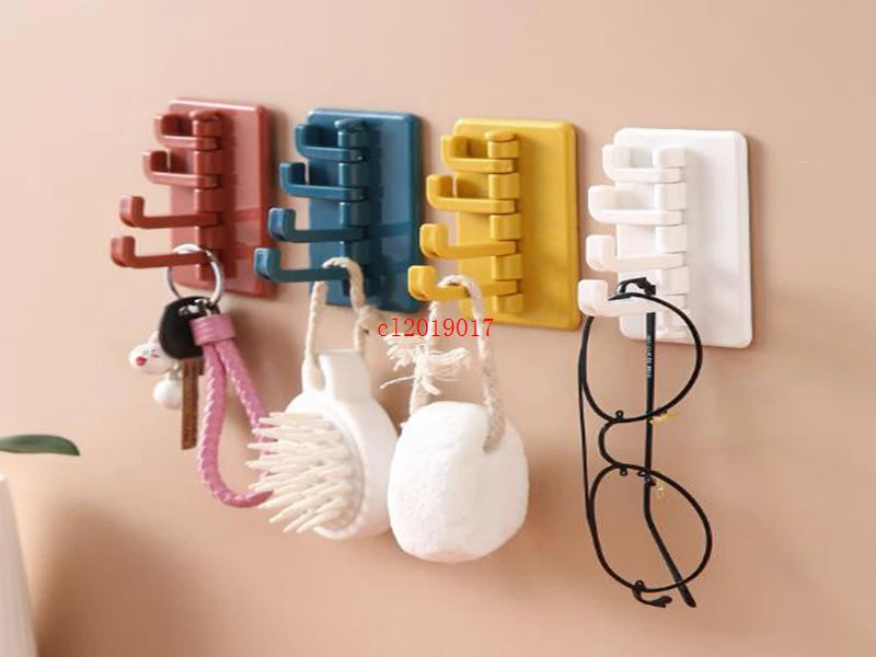 

Creative rotating glue hook contrast Japanese style glue hook toilet kitchen wall non perforated paste hanger