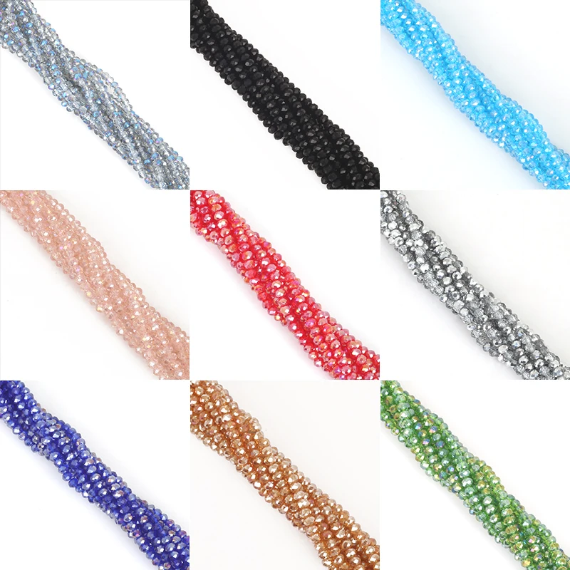 2 3 4mm Austria Faceted Crystal Beads Round Glass Beads Loose Spacer Beads For Jewelry Handmade Making DIY Free Shipping