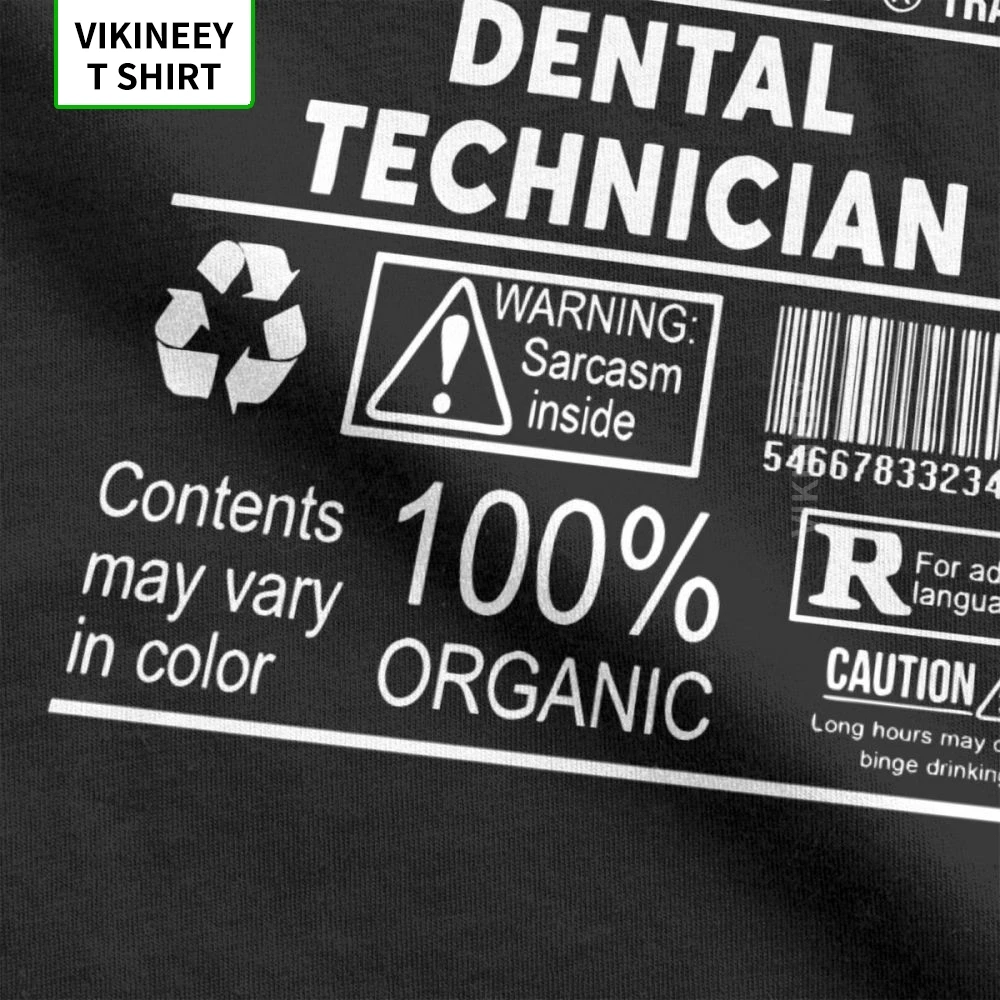 Dental Technician T Shirts Men\'s Dentist Plus Size Clothes Short Sleeve Vintage T-Shirts Crew Neck 100% Cotton Tees Plus Size