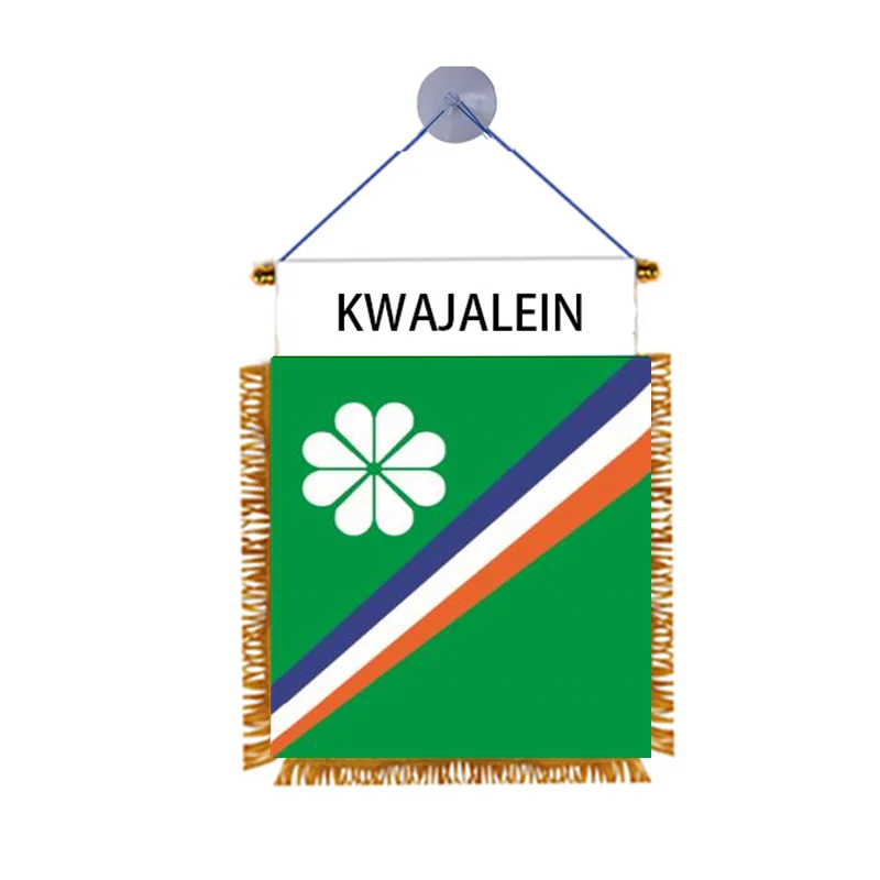 Morning custom KWAJALEIN stain exchange flag home car decoration stick and hang national flag