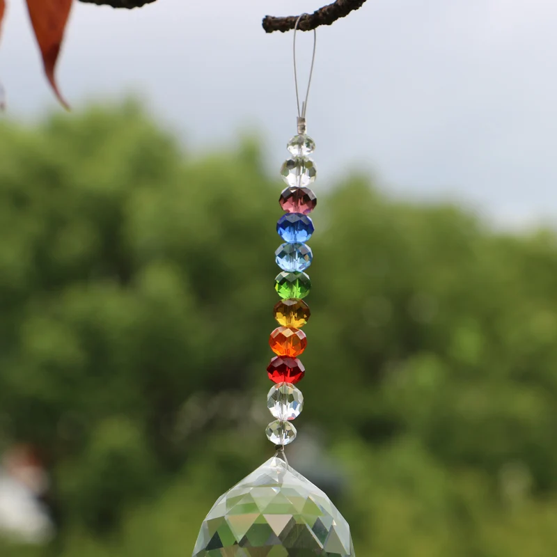 1PCS Chandelier Crystal Ball Prisms Pendant Rainbow Octogon Beads Chakra Suncatcher Wedding Decoration