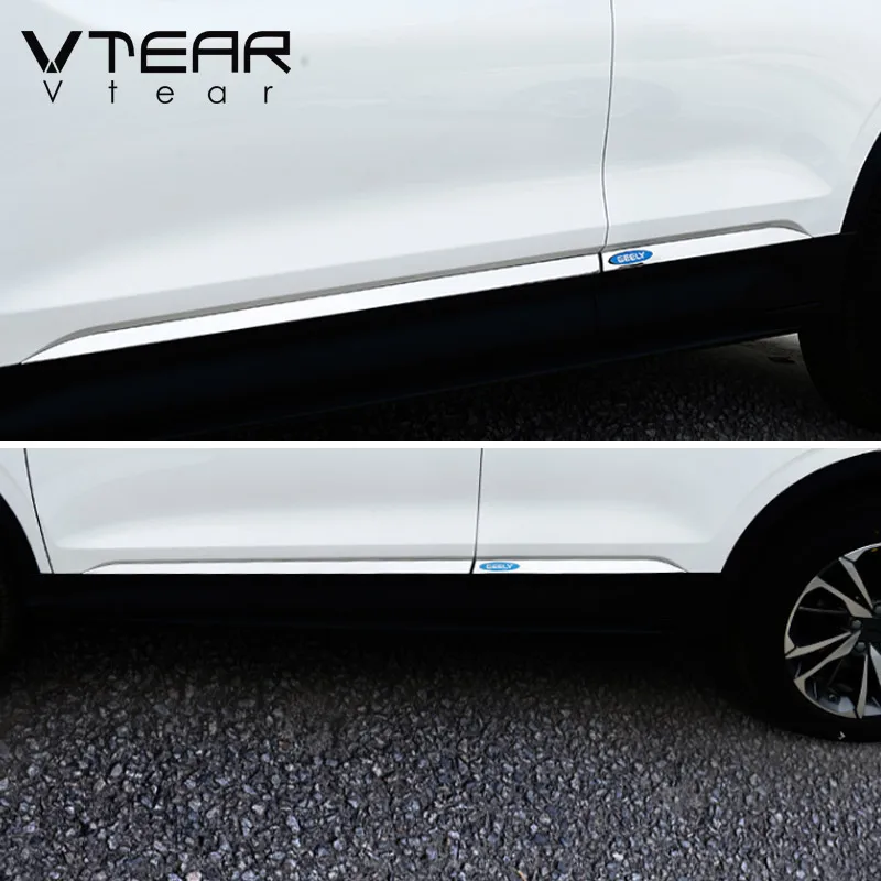 Vtear For Geely Coolray SX11 BelGee X50 exterior door trim strip accessories car frame chrome styling body stainless steel parts