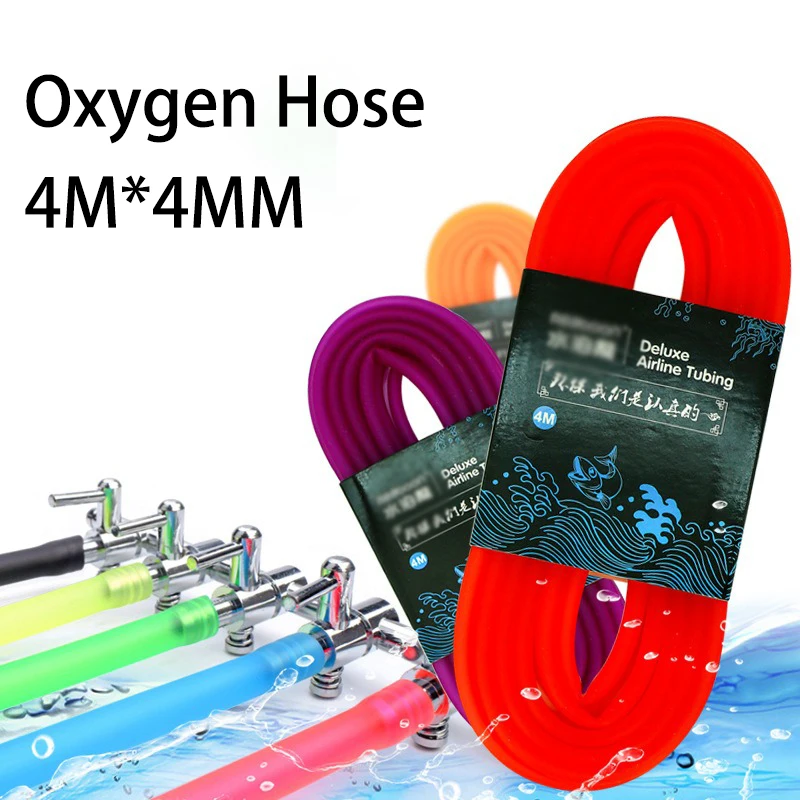 4mm Color Oxygen Tube Aquarium Air Pump Hose Fish Tank Oxygenation Silicone Tube Titration Pump Hose Black Purple Green Orange