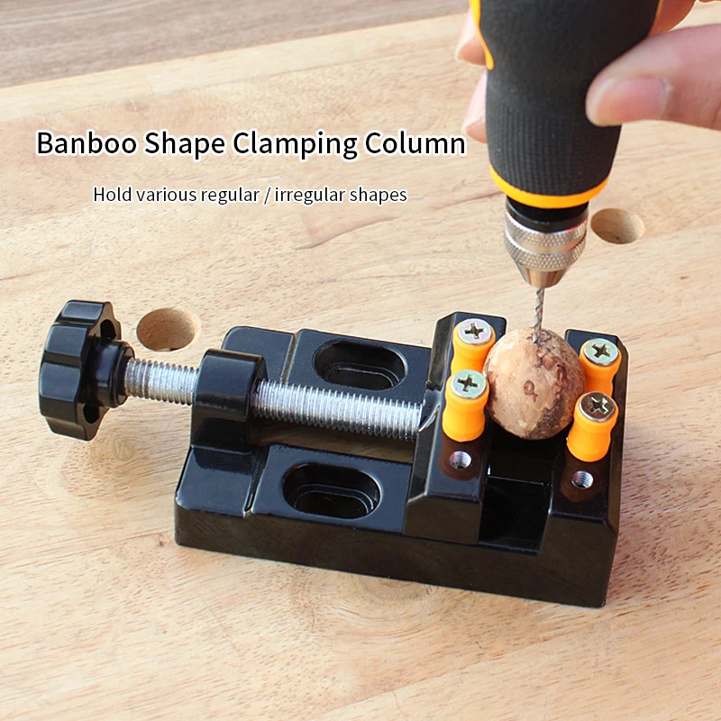 57mm Adjustable Table Clamp Miniature Hobby Clamp Aluminum Alloy Vise Carving Bench Clamp Drill Press Flat Vice Household