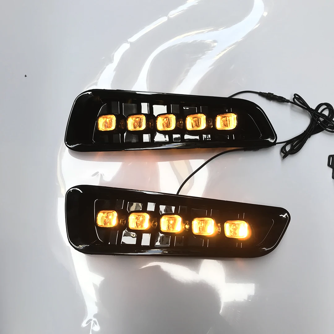 2Pcs LED Daytime Running Light Fog Lamp For Ford F150 F-150 Raptor 2017-2020 Auto Headlight Sequential Turn Signal Daylight 2018