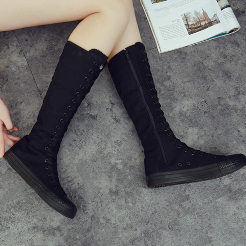 Women\'s Shoes 2021 New Boots Spring And Autumn Women\'s Boots Knee-length Flat Round Toe Casual Shoes Roman Boots Outdoor Female