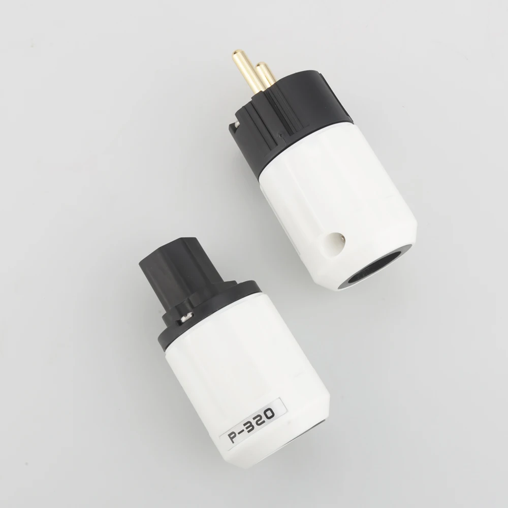 Audiocrast HI - End 24 K Gold Plated Schuko ปลั๊กไฟยุโรปปลั๊กอะแดปเตอร์ Schuko Type สำหรับเยอรมนี, ฝรั่งเศส, ยุโรป, รัสเซีย