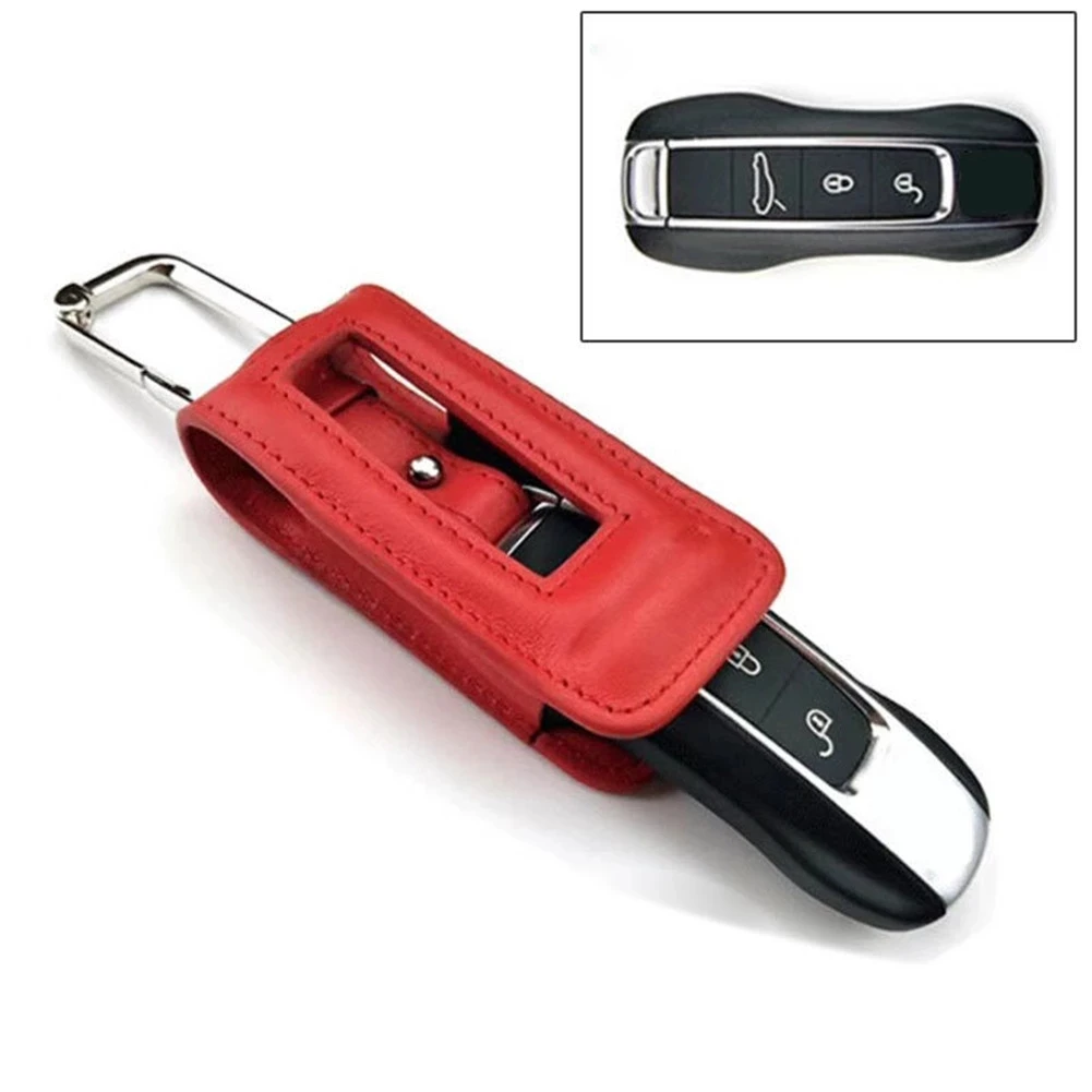 Leather Key Protector Car Cover Fob For Porsche Cayenne Panamera 911 Macan Genuine Genuine Leather Key Brand New