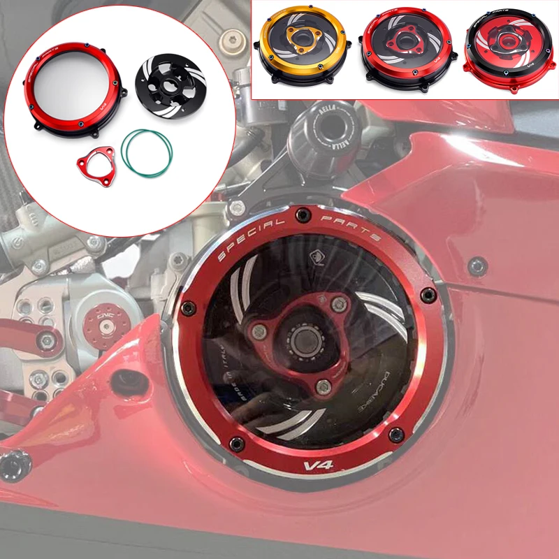 For Ducati Panigale V4 V4S V4 Speciale 2018 2019 2020 2021 Clutch Pressure Plate Engine Clear Clutch Cover Spring Retainer Motor