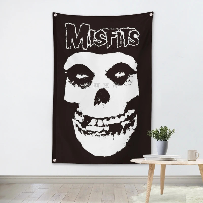 MISFITS rock band poster banner 4 holes hanging flags 56X36 inches Games billiards hall decor wall background