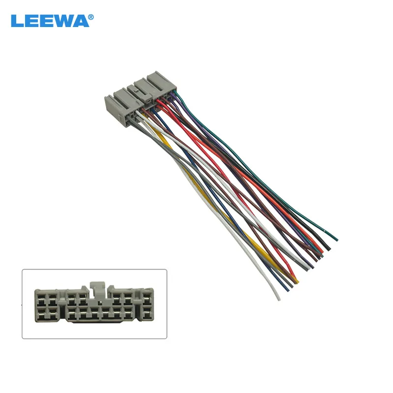 

LEEWA Car Audio 16Pin Wire Cable Plug Into Factory Radio DIN Female Wiring Harness for Isuzu Power Stereo Wiring Adapter #CA7059