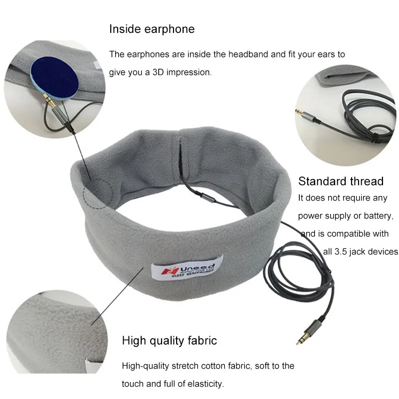 通気性のある有線スリープヘッドセット,ソフトヘッドバンドイヤホン,音楽プレーヤー,3.5mmプラグ,携帯電話,PC,誕生日,ギフト用