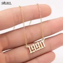 Personalized Year Number Necklace for Women #3
