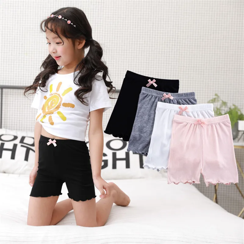 New Summer Girls Modaier Safety Shorts Children Cotton Rabbit Bowknot Pants Elegant Temperament Pants 3-9 Years Old Girls Shorts