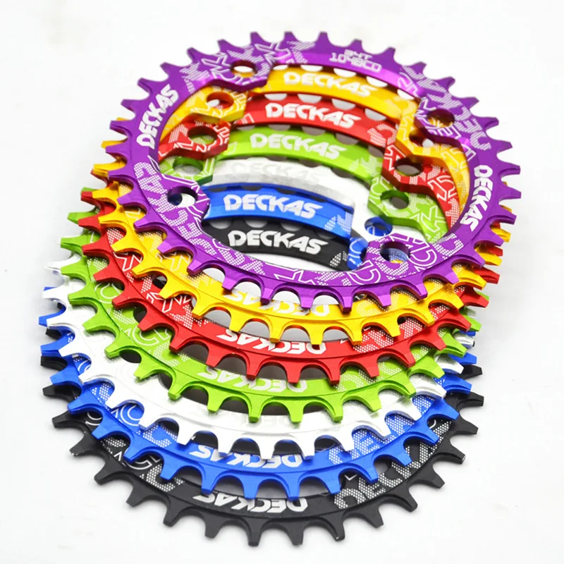 

Deckas 104BCD Round Narrow Wide Chainring MTB Mountain Bicycle 32T 34T 36T 38T Crown Crankset Single Tooth Plate Parts 104 BCD