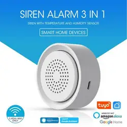 Tuya Smart Life WiFi Siren Alarm 100dB Alarm Siren Sensor Wireless Sound Light Alarm Home Security System Support Alexa Google