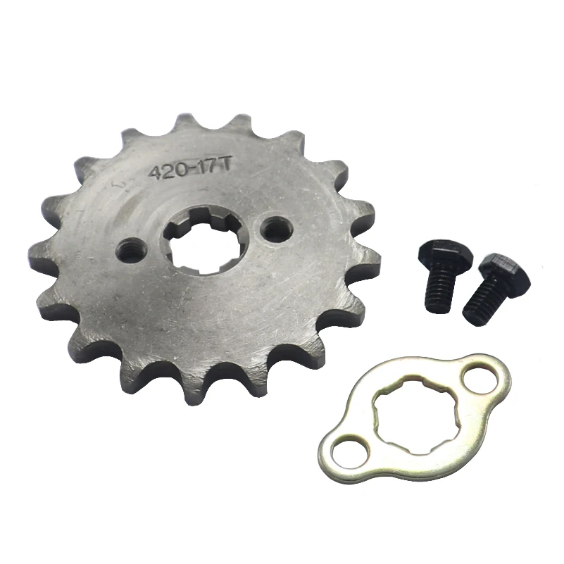 Front Engine 420# 17T 17 Teeth 17mm 20mm Chain Sprocket With Retainer Plate Locker