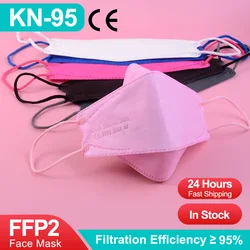 KN95 Mascarillas Colores FFP2 маска одобренный CE ffp2mask взрослых FFP2 маски для лица, рта FP2 Маска 4 Слои черный маски FP2 FPP2 маска