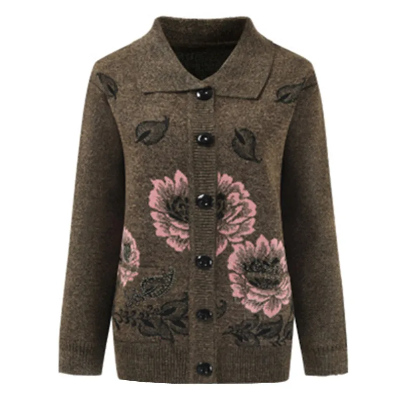 UHYTGF-suéter de punto para mujer, cárdigan de manga larga, informal, holgado, talla grande 4XL, para otoño e invierno, me684