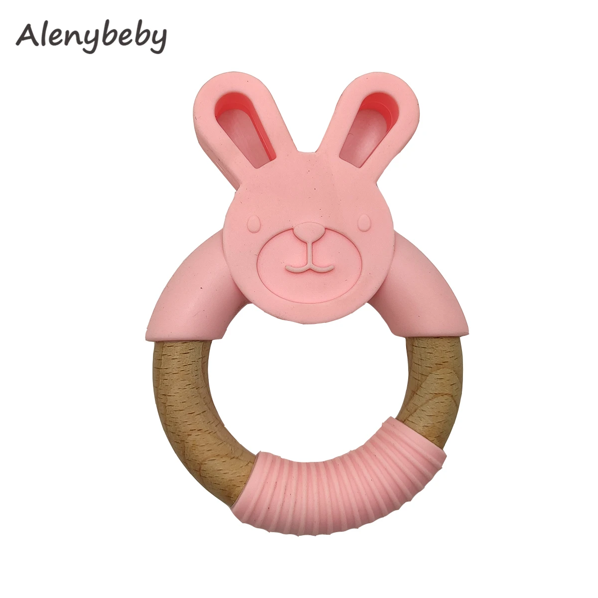 Baby Silicone Bunny ears Shape Animal Rabbit Teether Infant Teething Pearl Bead For DIY Nursing Necklace Pendant Accessories Toy