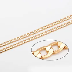 XP Jewelry --( 45 50 60 cm x 4.3 mm) 18 k Gold Plated Figaro NK 1:1 Necklaces for Men Women Fashion Jewelry