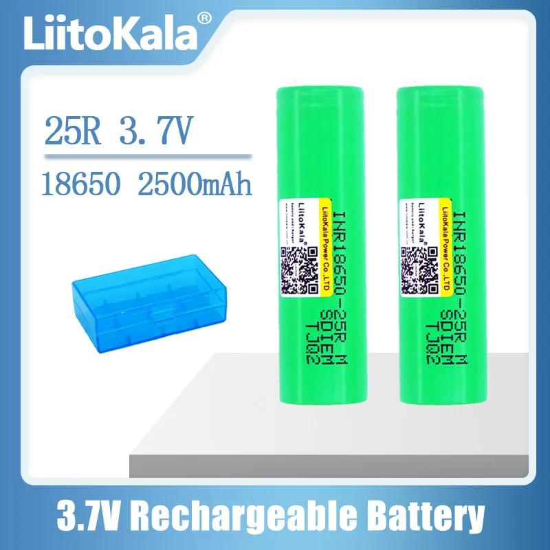 LiitoKala original New Brand 18650 2500mAh Rechargeable battery 3.6V INR18650 25R M 20A discharge hot