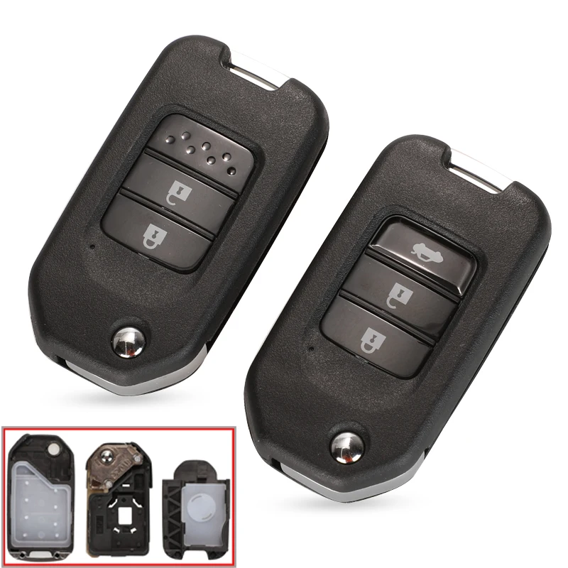 

jingyuqin 2/3 Buttons Remote G Key Shell Suit for Honda Civic Accord City CR-V Jazz XR-V Vezel HR-V FRV Original Key Replacement