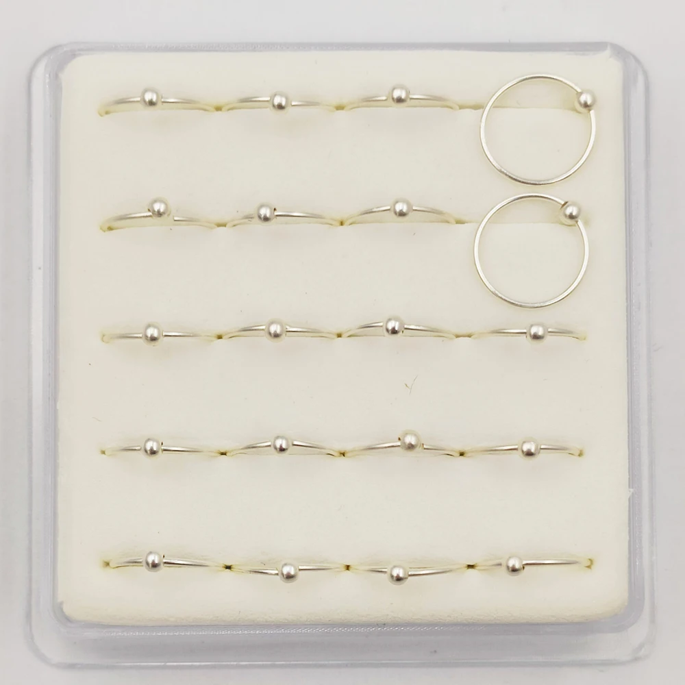 925 Sterling silver Nose ring trendy helix cartilage tragus nose piercing jewelry 6mm 8mm 10mm 20pcs/pack
