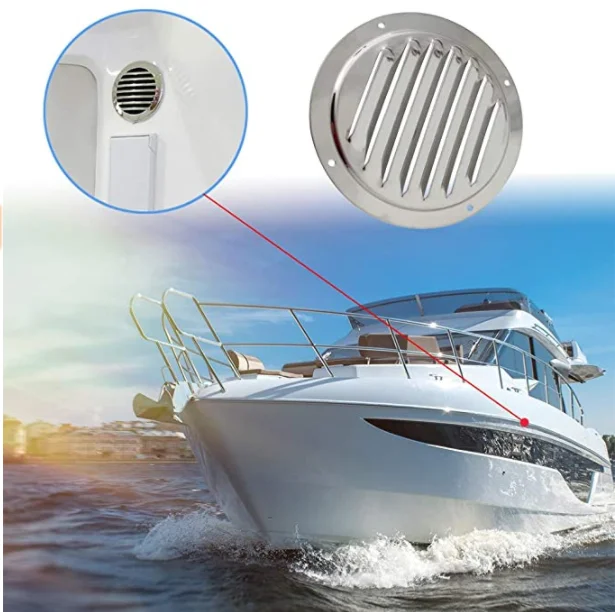 

10PCS 5" Stainless Steel Round Air Vent Louver Vent Grille Ventilation For Yacht Boat Rv Accessories Camping Car Camper Van Part