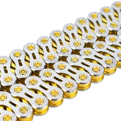 MTB Road Bike 8 9 10 11 Speed SL Chain Silver Golden Half Hollow Chain Missing Link 116L Chain For Shimano SRAM Campanolo System