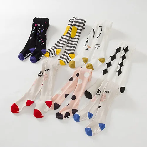 

Spring Children Tights Cartoon Cat Baby Girl Pantyhose Cotton Knitted Cotton Cute Kids Stocking Baby Pantyhose Tights