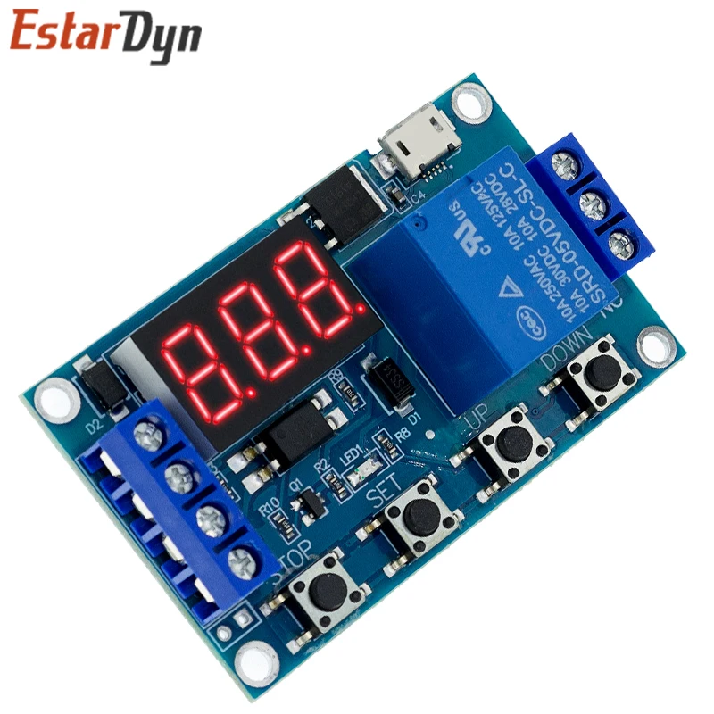 6-30V Relay Module Switch Trigger Time Delay Circuit Timer Cycle Adjustable Trigger OFF / ON Switch Timing Cycle for Arduino