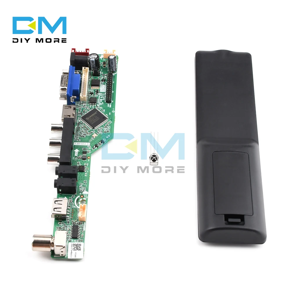 Universal LCD TV Controller Driver Board Resolution TV Motherboard VGA/HDMI/AV/TV/USB HDMI Interface Remote Controller