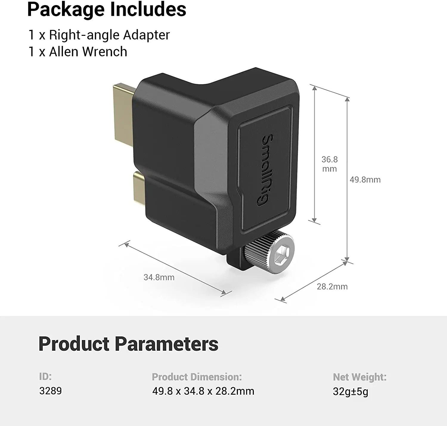 SmallRig HDMI & USB-C Right-Angle Adapter for BMPCC 6K Pro 3289 Dedicated for BMPCC 6K Pro cage 3270