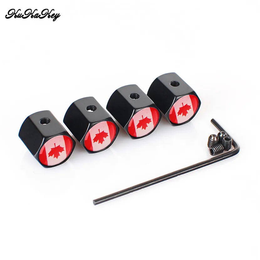 Car Tire Wheel Valve Caps Canadian Flag Anti-theft Tubeless Tyre Valve Dust Caps For Mazda CX5 CX3 CX30 CX7 2 3 BK 6 GG RX8 MX5