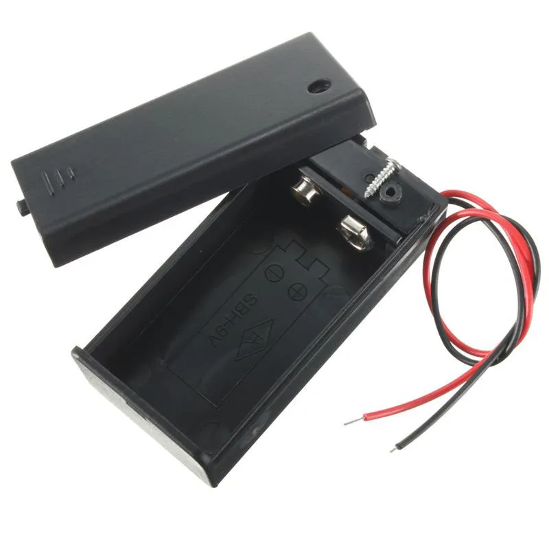 1Pcs/lot High Quality ABS DIY 6F22 9V Battery Storage Holder Case Box With Cord Wire Lead ON/OFF Toggle Switch