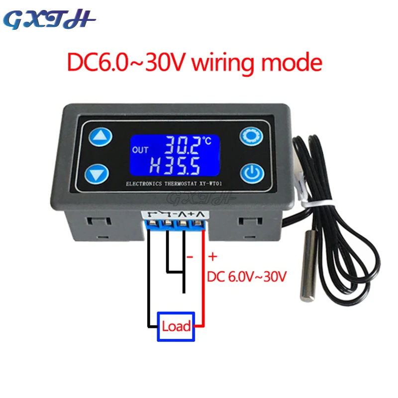 10A Thermostat Digitale Temperatur Controller DC 6V-30V Thermische Regler Thermoelement Thermostat LCD Display Sensor 12V 24V