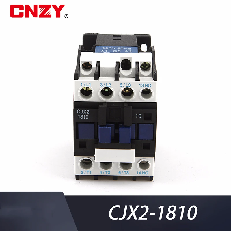 

CJX2-1810 LC1 AC Contactor 18A 3 Phase 3-Pole NO Coil Voltage 380V 220V 110V 36V 24V 50/60Hz Din Rail Mounted 3P+1NO Normal Open