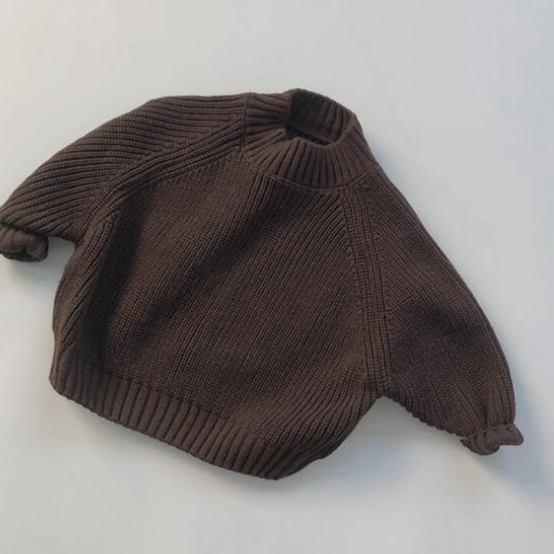 Estilo coreano do bebê meninas meninos tricô pulôver sem mangas outono inverno crianças cor sólida pullovers bebê meninas meninos roupas