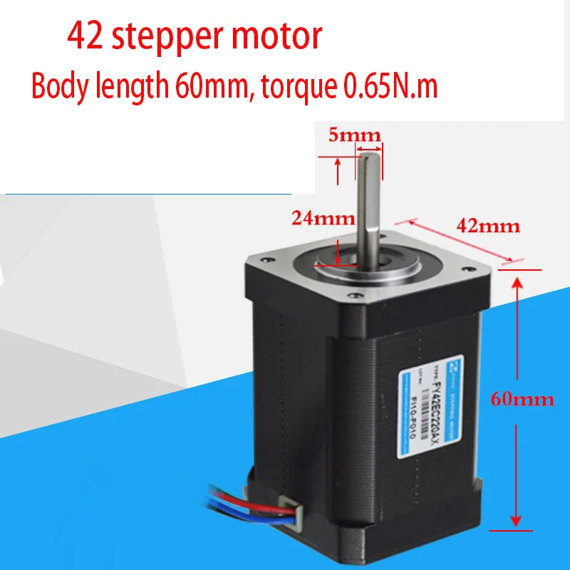 

Two-phase 42 stepping motor motor lead wire 60mm long torque 0.65N.m FY42EC220A