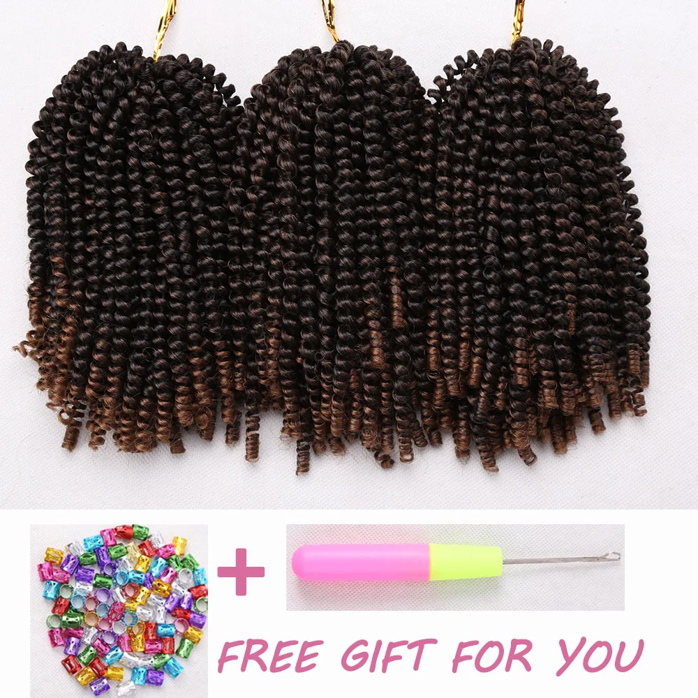 Amir Ombre Bounce Fluffy Synthetic Braiding Black Blond Spring Twist Crochet Braids Hair Extentions Mega Hair 30Roots /Pcs