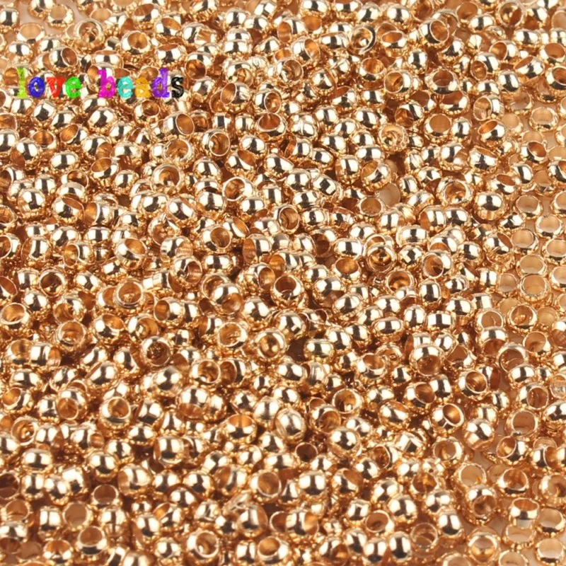 500 Stück/Los Kupfer-Metall-Kugel-Endperlen 2/2,5/3 mm Stopper-Abstandshalter-Perlen für DIY-Schmuckherstellung, Zubehör und Komponenten – Detail 6
