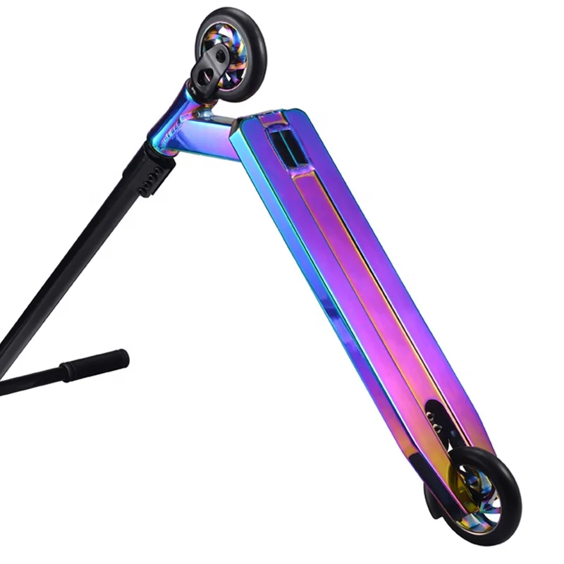 Rainbow Color Stunt Pro Kick Scooter And Barrel Freestyle Pro Scooter Wheels 110mm
